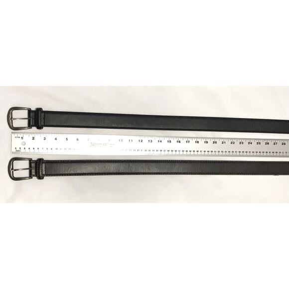 Bundle of 2 Mens Leather Belts Size XXL 50 - 52 Dark Brown Black Classic Strong - Picture 6 of 11